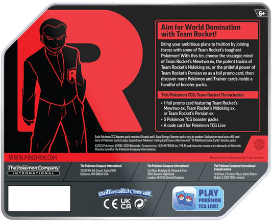 Pokemon - Team Rocket’s Nidoking ex Tin