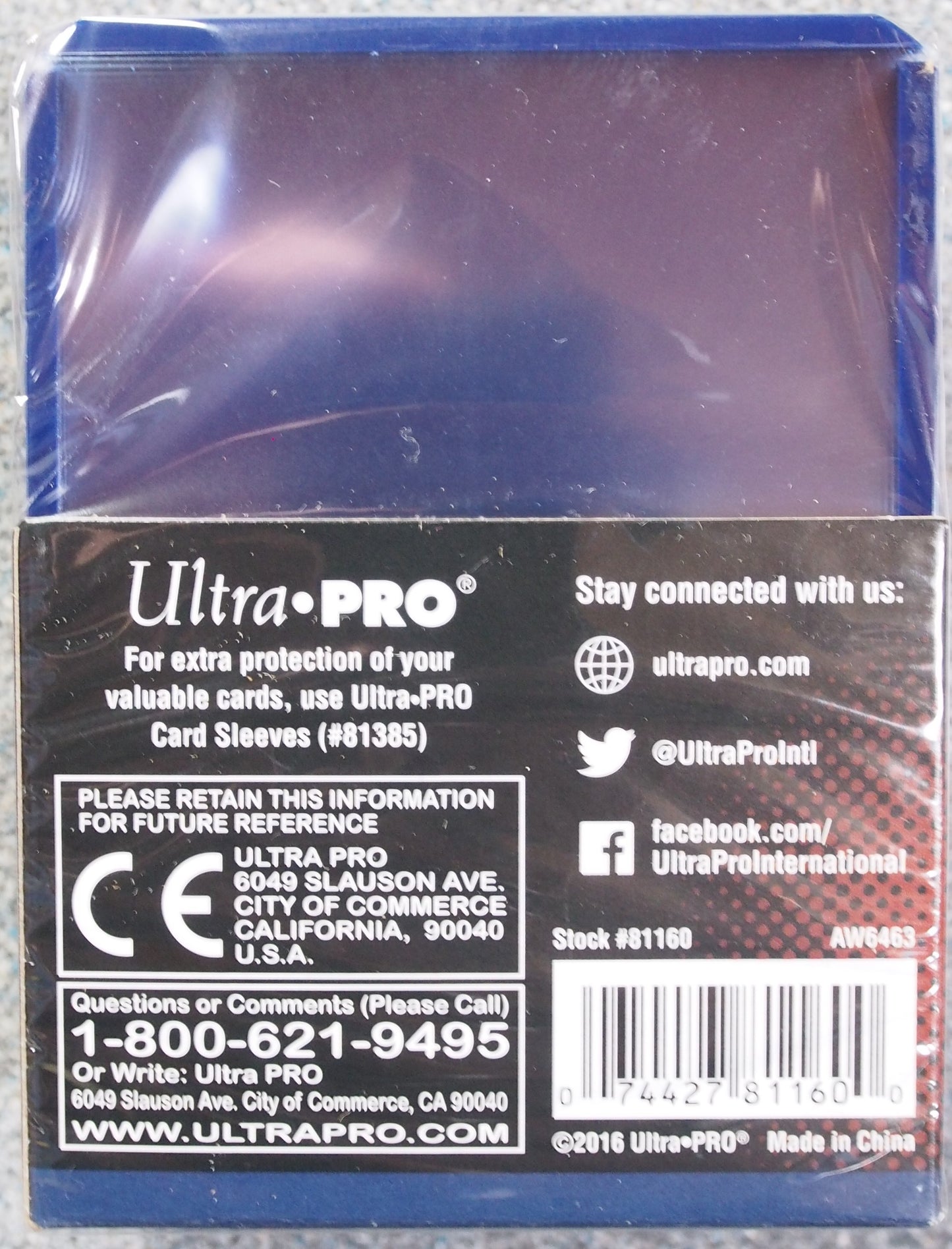 Ultra Pro Top Loader Blue Border 25ct 35pt 3"x4"